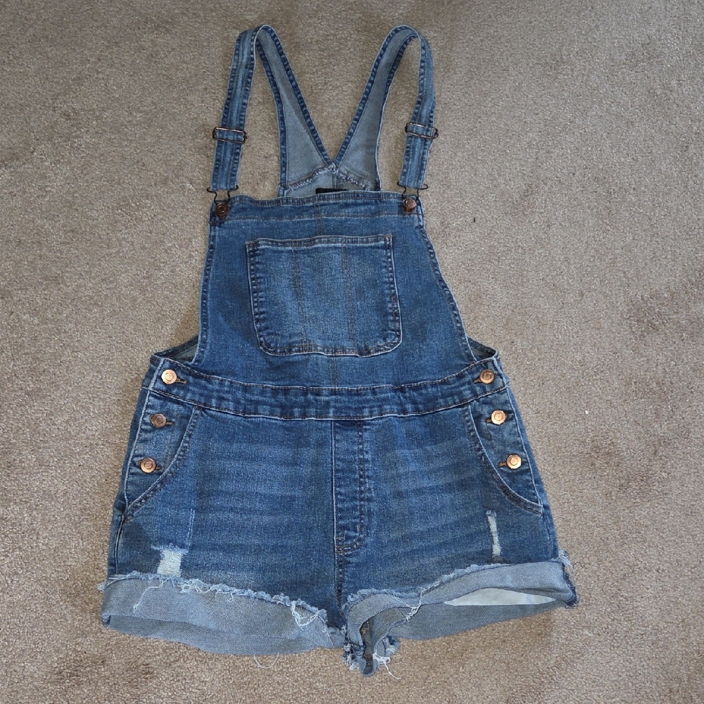 Distressed Denim Overalls